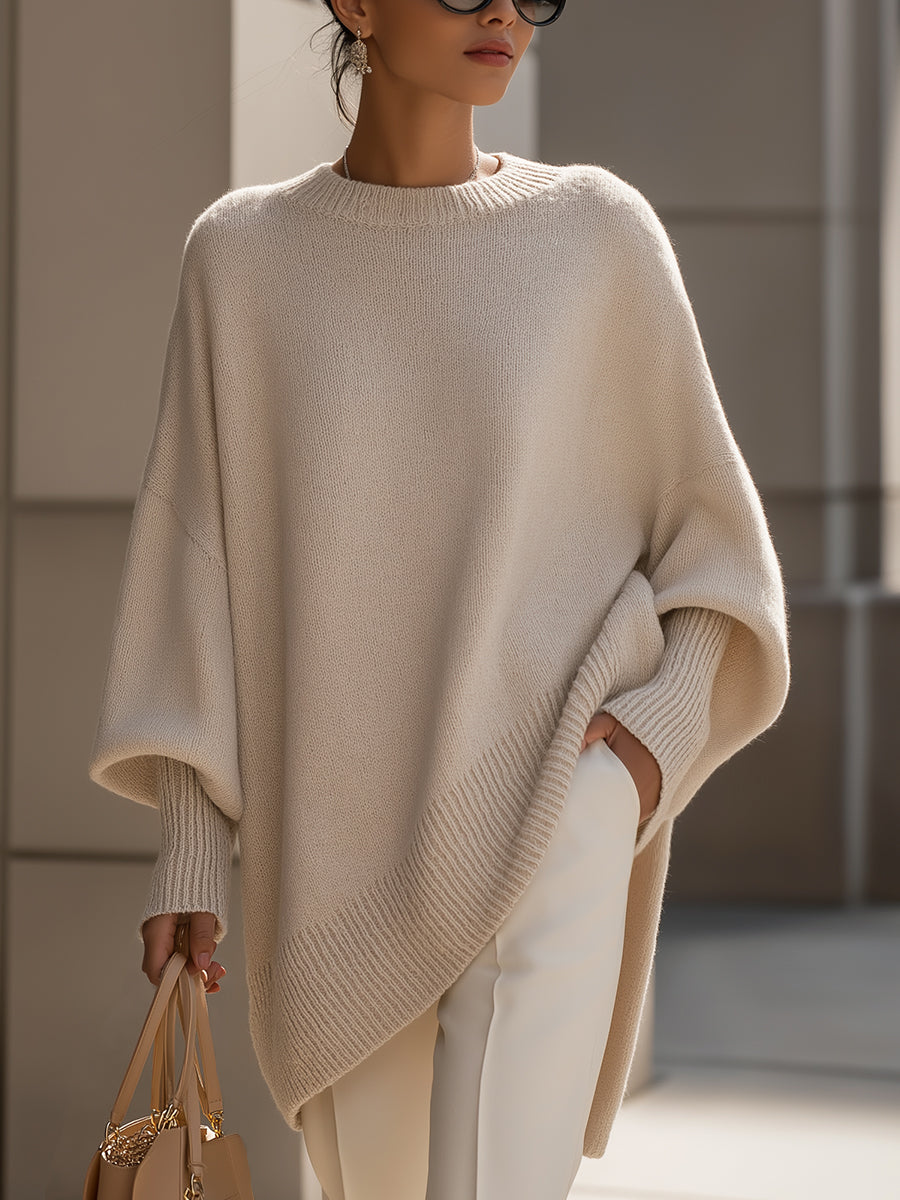 CLAIRE – ELEGANT ASYMMETRICAL KNIT SWEATER