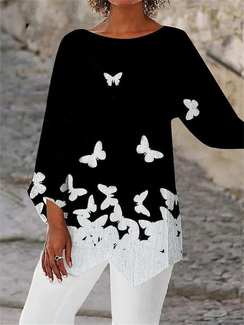 TARA – SPARKLING BUTTERFLY TUNIC TOP