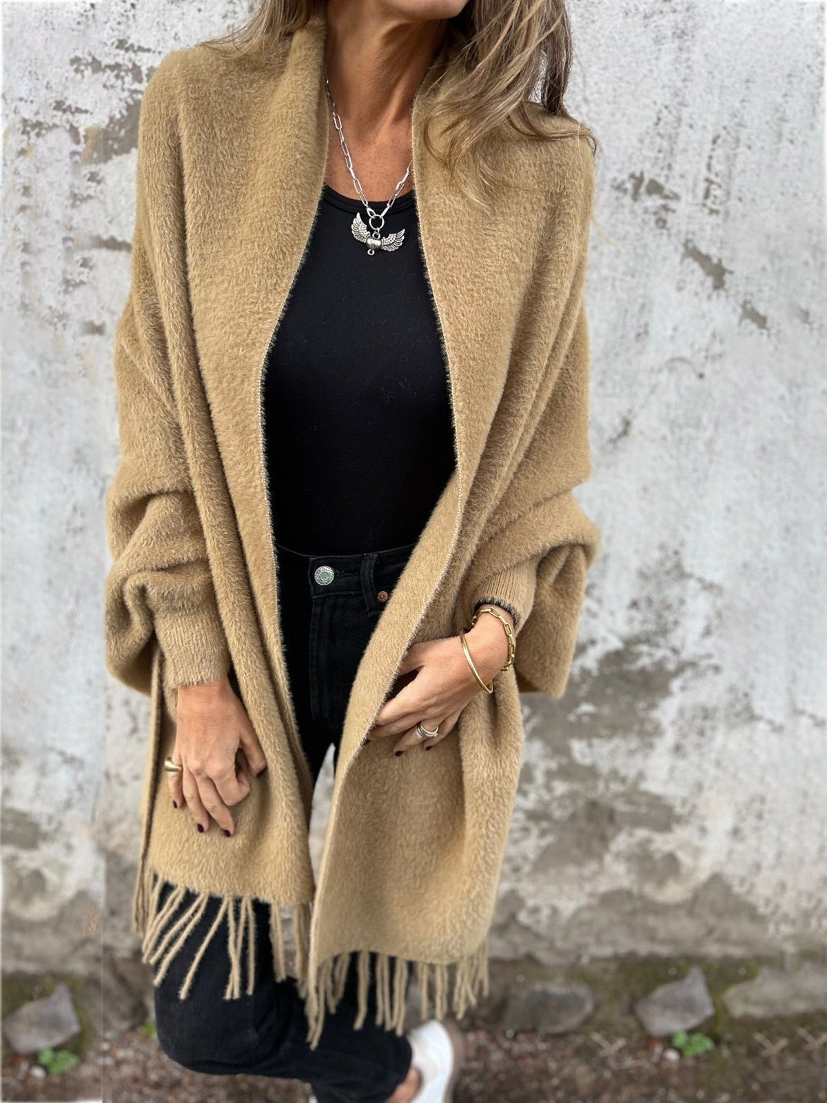 Hannah - Elegant Long-Sleeved Wrap Sweater