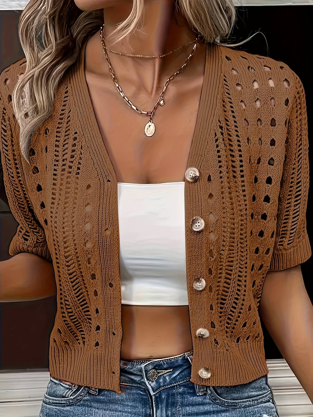Kendall™ - Trendy Short-Sleeve Cardigan