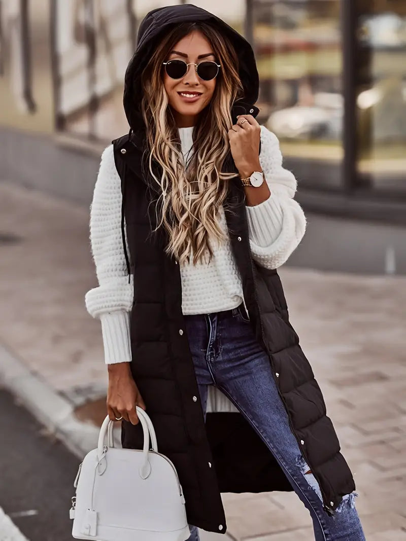 Marzia - Hooded Coat with Buttons on the Front