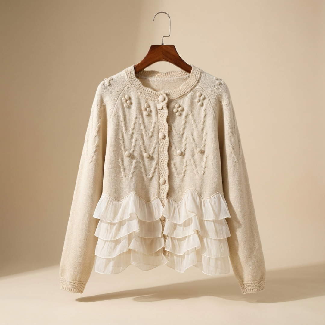 Ruffled Natural Cardigan™