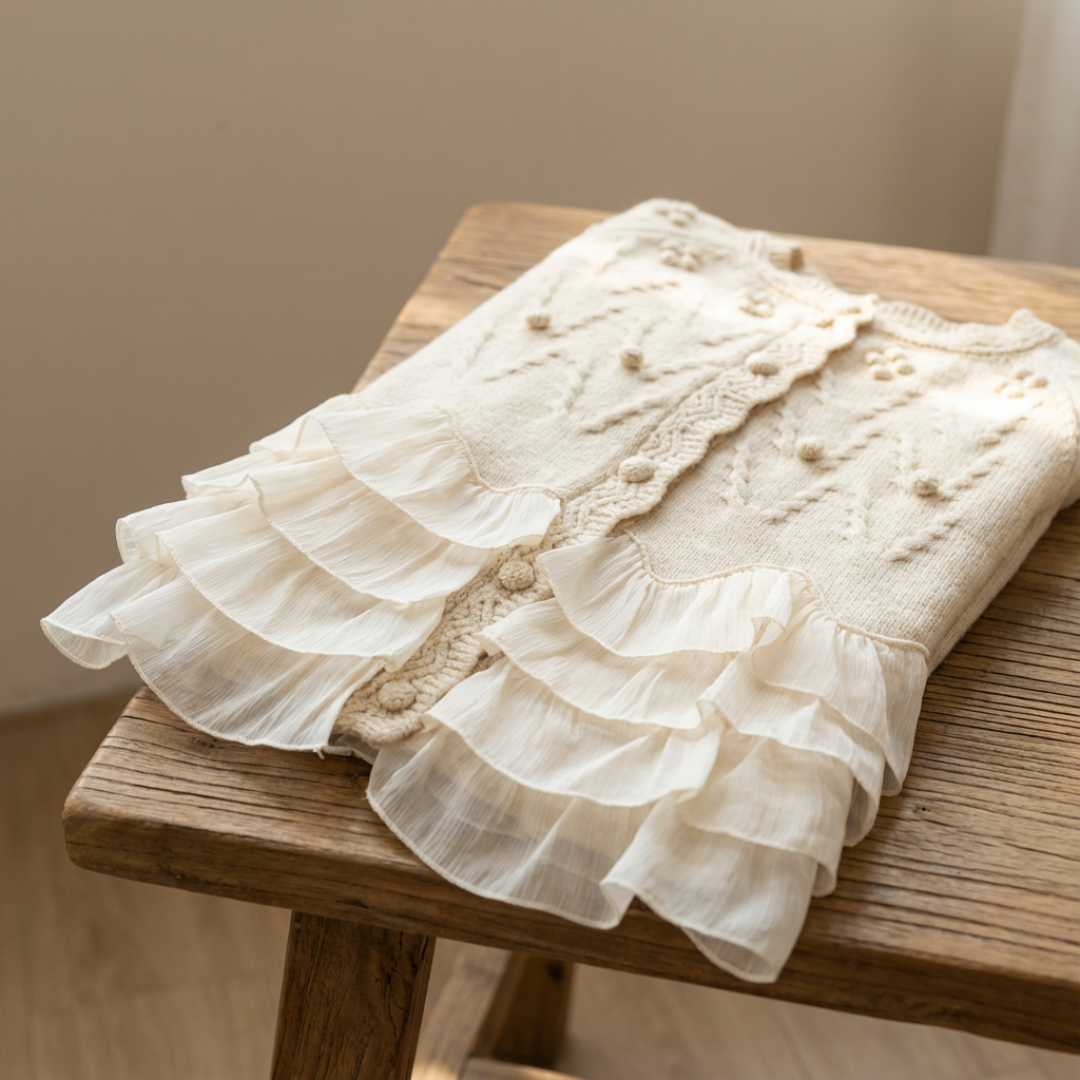Ruffled Natural Cardigan™