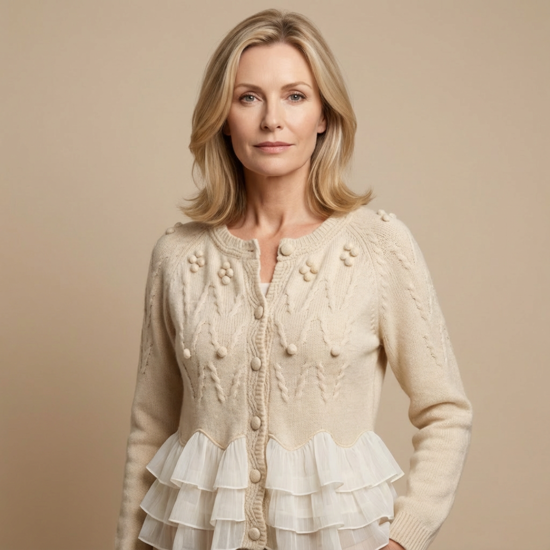 Ruffled Natural Cardigan™