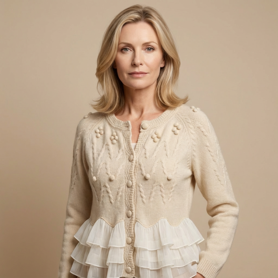 Ruffled Natural Cardigan™