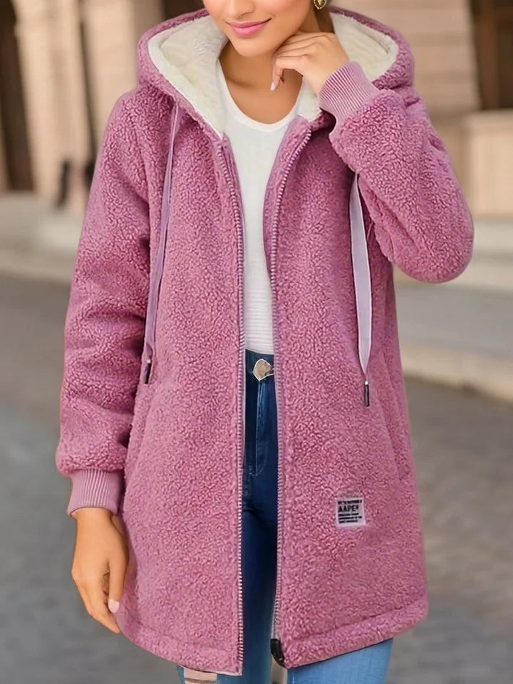 Grace - Winter Hooded Sweater, Long Sleeves, Drawstring, Thermal Coat for Autumn