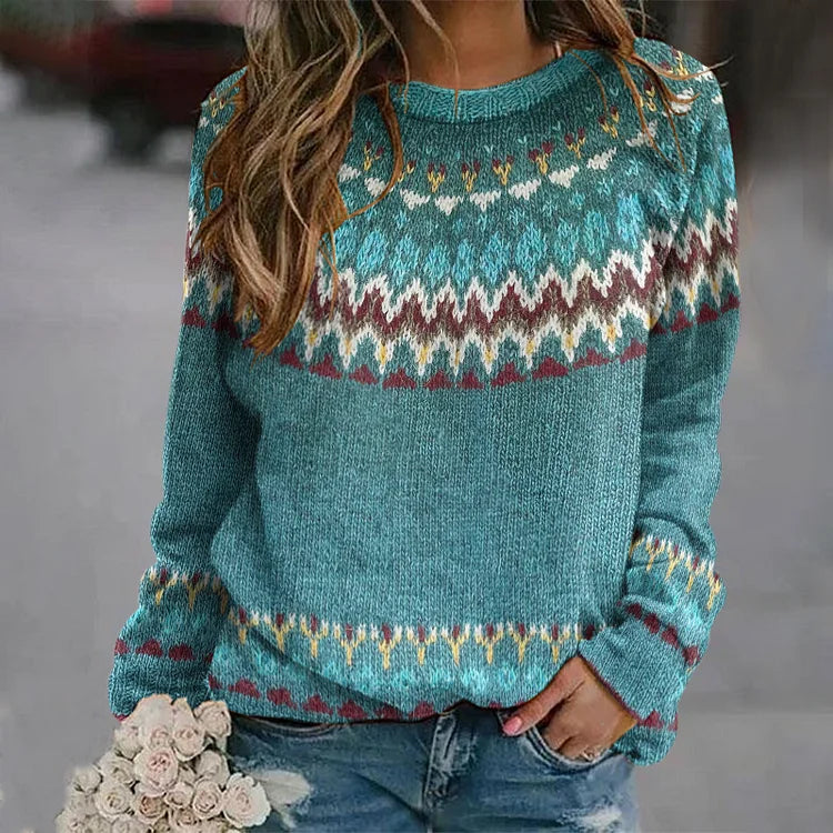 NICOLE™ | RETRO SWEATER WITH WAVY PATTERN