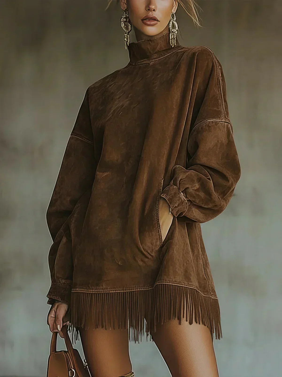 Amarinda | Oversized Sweatshirt with Fringe Detail