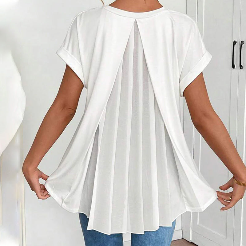 ESTRID - STYLISH SHORT SLEEVE PATCHWORK T-SHIRT
