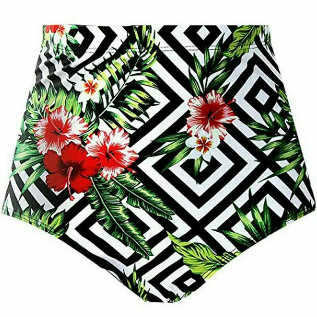 Finja - Women's High-Waisted Floral Bikini Bottom