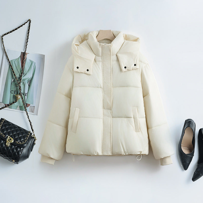 Women’s short quilted jacket with a removable collar insert
