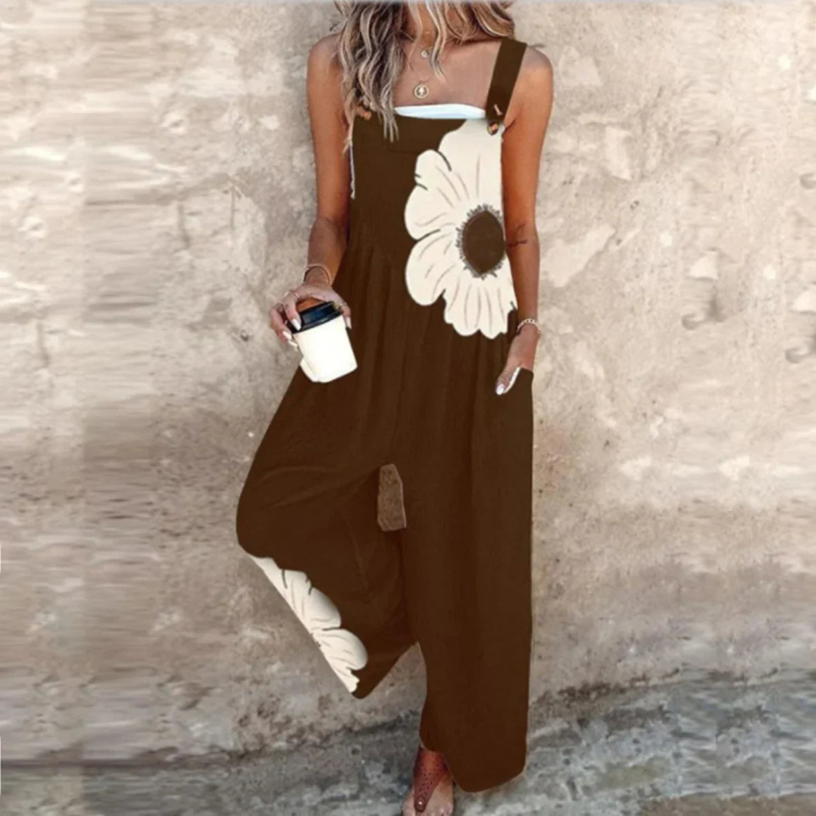 ELLIRA – SLEEVELESS JUMPSUIT WITH TAPERED LEGS & TIE WAIST