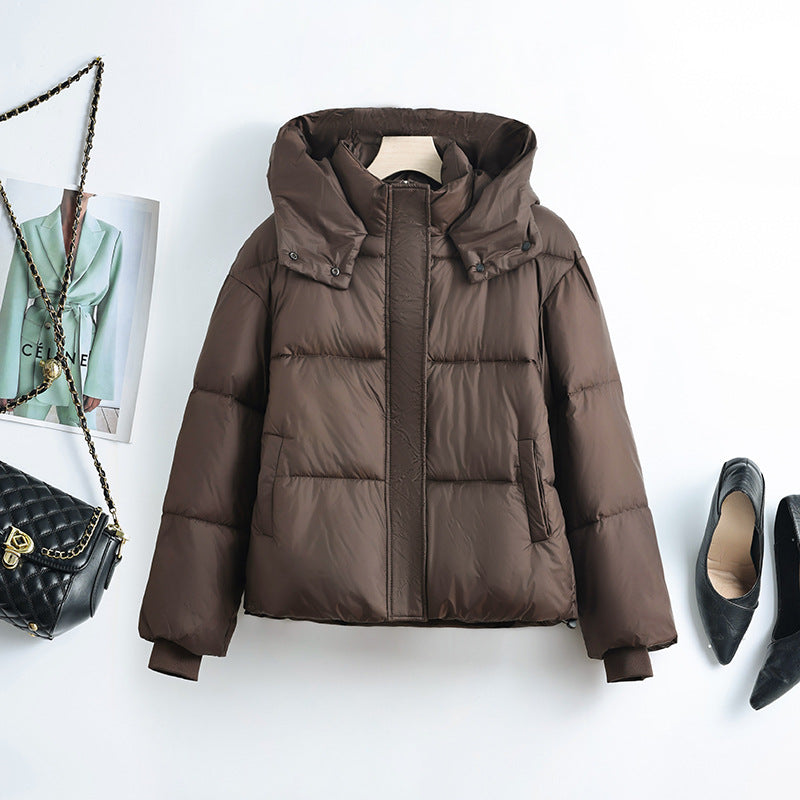 Women’s short quilted jacket with a removable collar insert