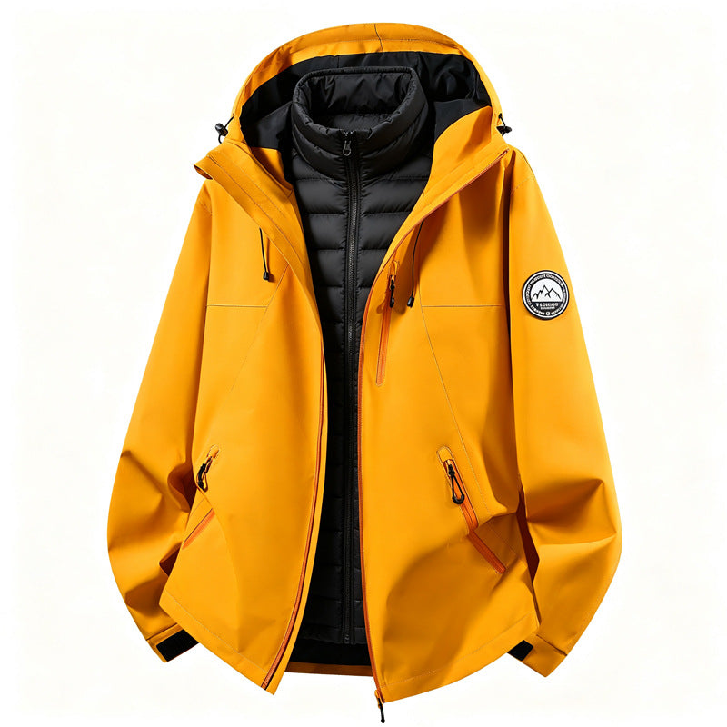 Women's softshell outdoor jacket with removable inner jacket