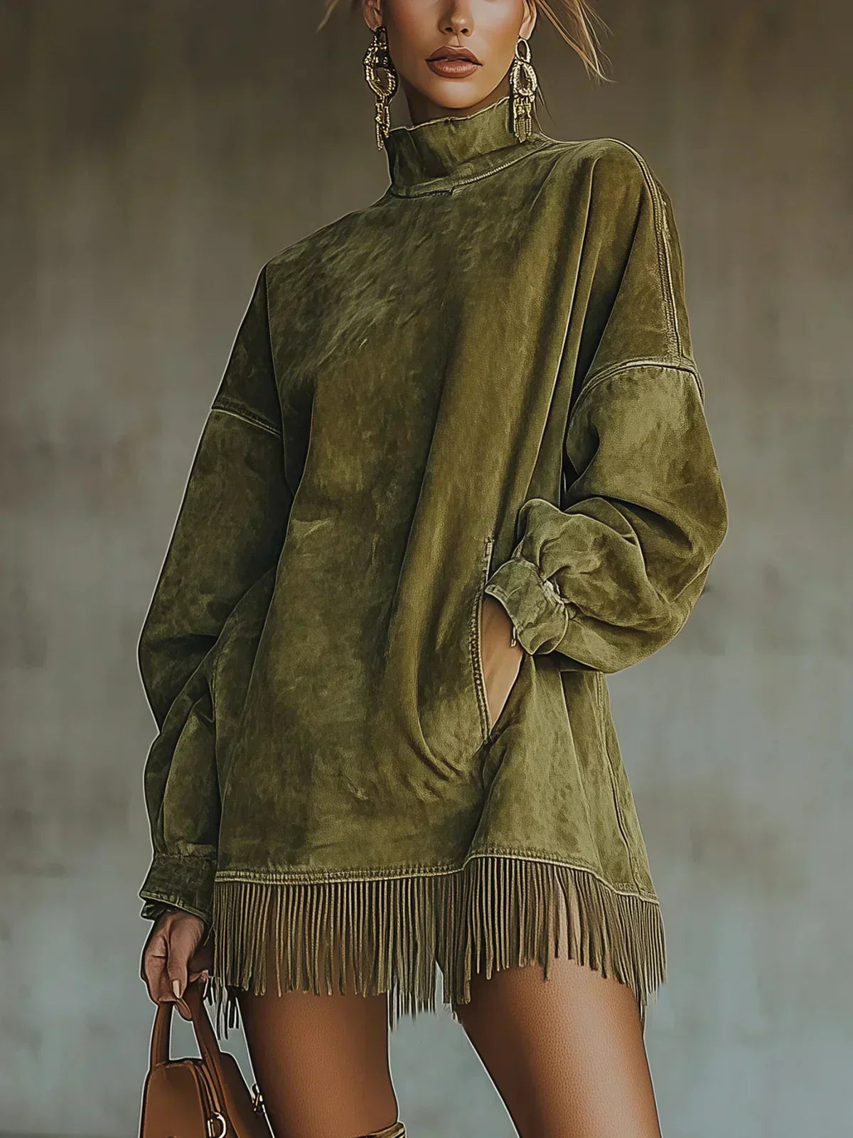 Amarinda | Oversized Sweatshirt with Fringe Detail