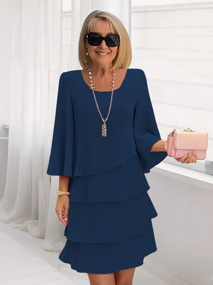 Catherine | Elegant Comfort Ruffled Dress