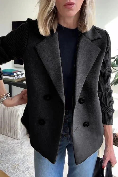 Amora™ | Elegant knit-sleeve blazer