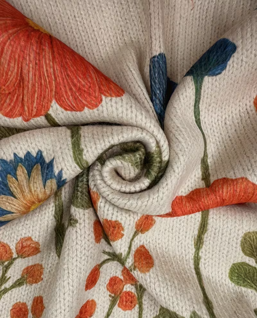 Wrenna | Women's floral-patterned cardigan with zipper and pockets