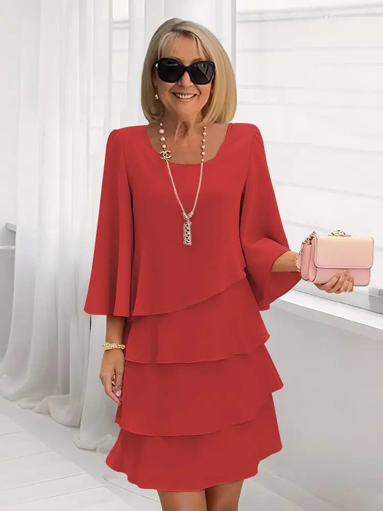 Catherine | Elegant Comfort Ruffled Dress