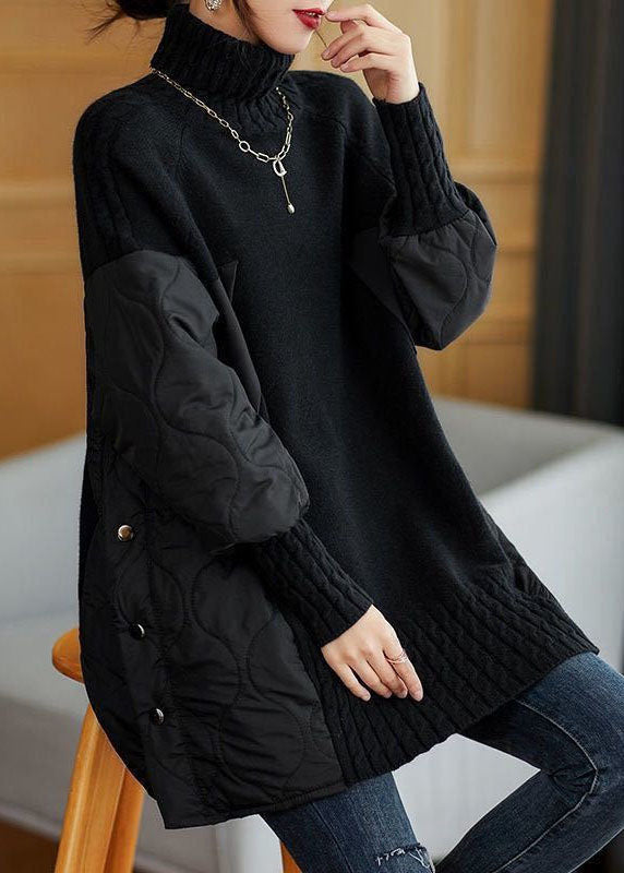 Hailey™ - Simple Patchwork Turtleneck Sweater