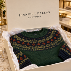 Anita Cozy Retro Sweater in Jennifer Dallas Boutique gift box