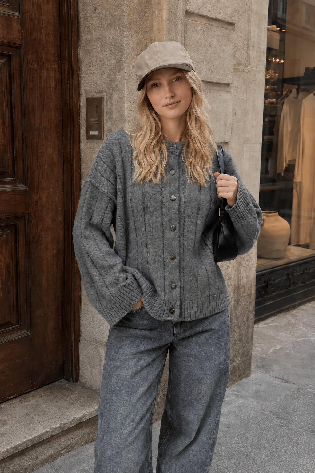 Soft Rib Relaxed Cardigan