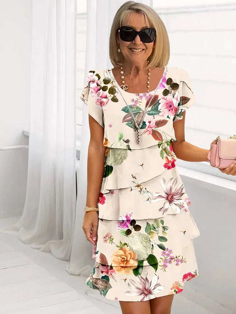 Gilla - Floral Cascading Dress with Multiple Plants