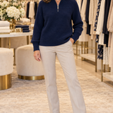 Vilja Half-Zip Sweater in Blue — Jennifer Dallas Boutique