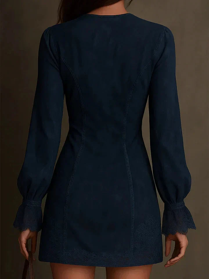 Mirunea | Short Dress with Artistic Lace