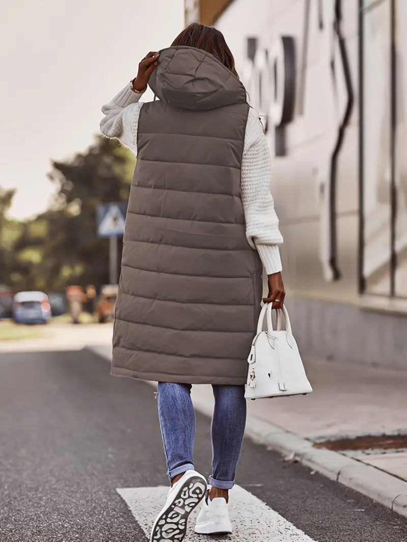 Marzia - Hooded Coat with Buttons on the Front