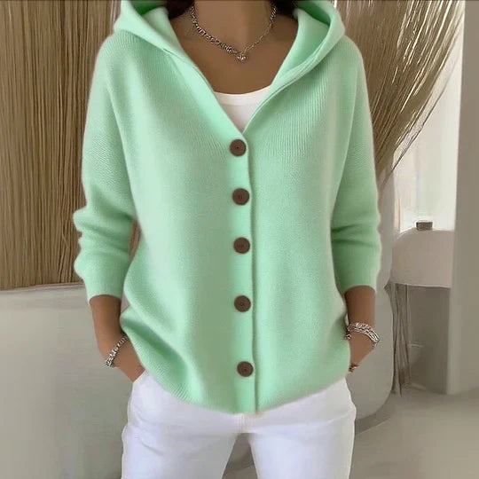 Teri | Women's Hooded Button-Up Cardigan