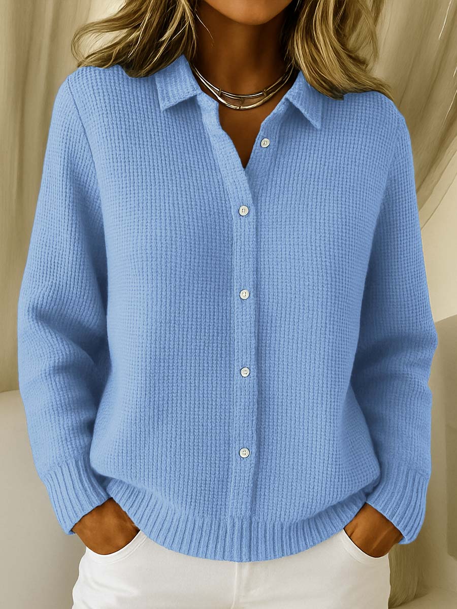 ANNA – COZY BUTTON-FRONT KNIT SWEATER
