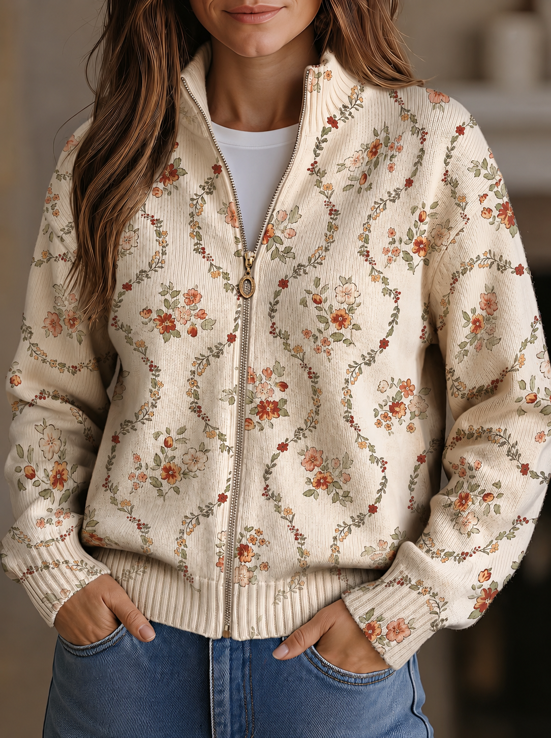 Persephone | Women's Floral-Patterned Cardigan