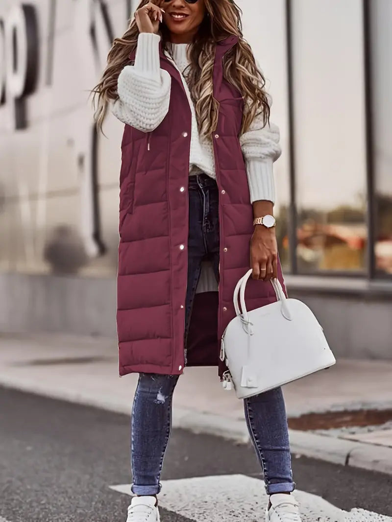 Marzia - Hooded Coat with Buttons on the Front