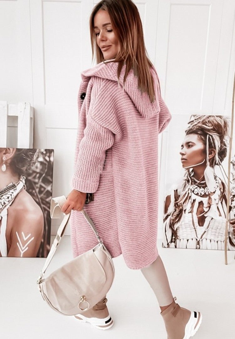 Women's Cozy Hooded Knit Cardigan