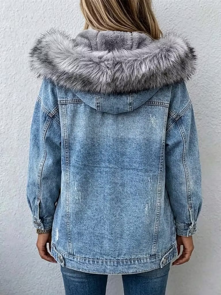 Celine | Faux Fur-Lined Denim Jacket