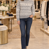 SILVIA Retro Sweater in Gray/White — Jennifer Dallas Boutique