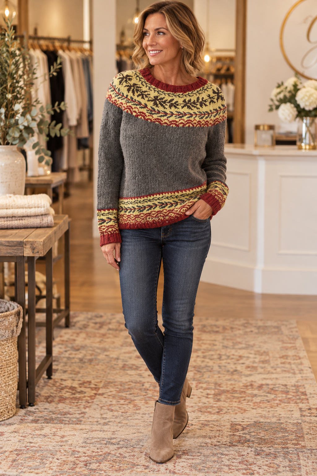 Lara Cozy Retro Sweater — Jennifer Dallas Boutique