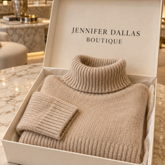Leonie Turtleneck Sweater presented in a Jennifer Dallas Boutique gift box