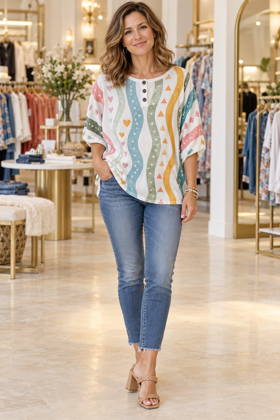 Luna Colorful Stripe Top — Jennifer Dallas Boutique