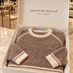 Natalie comfortable sweater presented in a Jennifer Dallas Boutique gift box