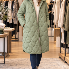 Women's padded parka in Light green — boutique model
